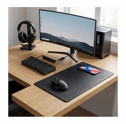 DeskCharge Pro – Mouse Pad 2 en 1 con estación de carga Inalámbrica Qi